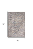 4' X 6' Ivory Latte Oriental Power Loom Distressed Washable Area Rug - Homeroots - Flyclothing LLC