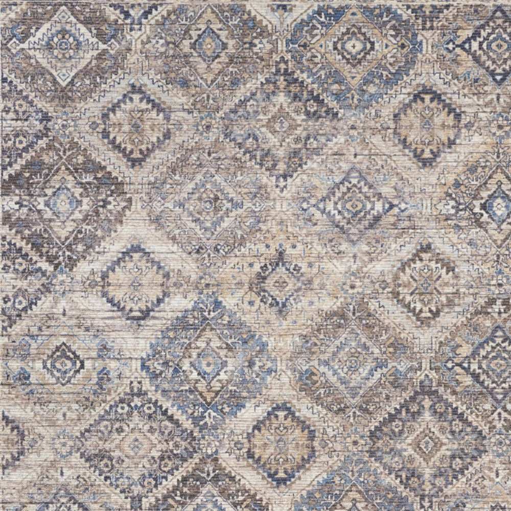 4' X 6' Ivory Latte Oriental Power Loom Distressed Washable Area Rug - Homeroots - Flyclothing LLC