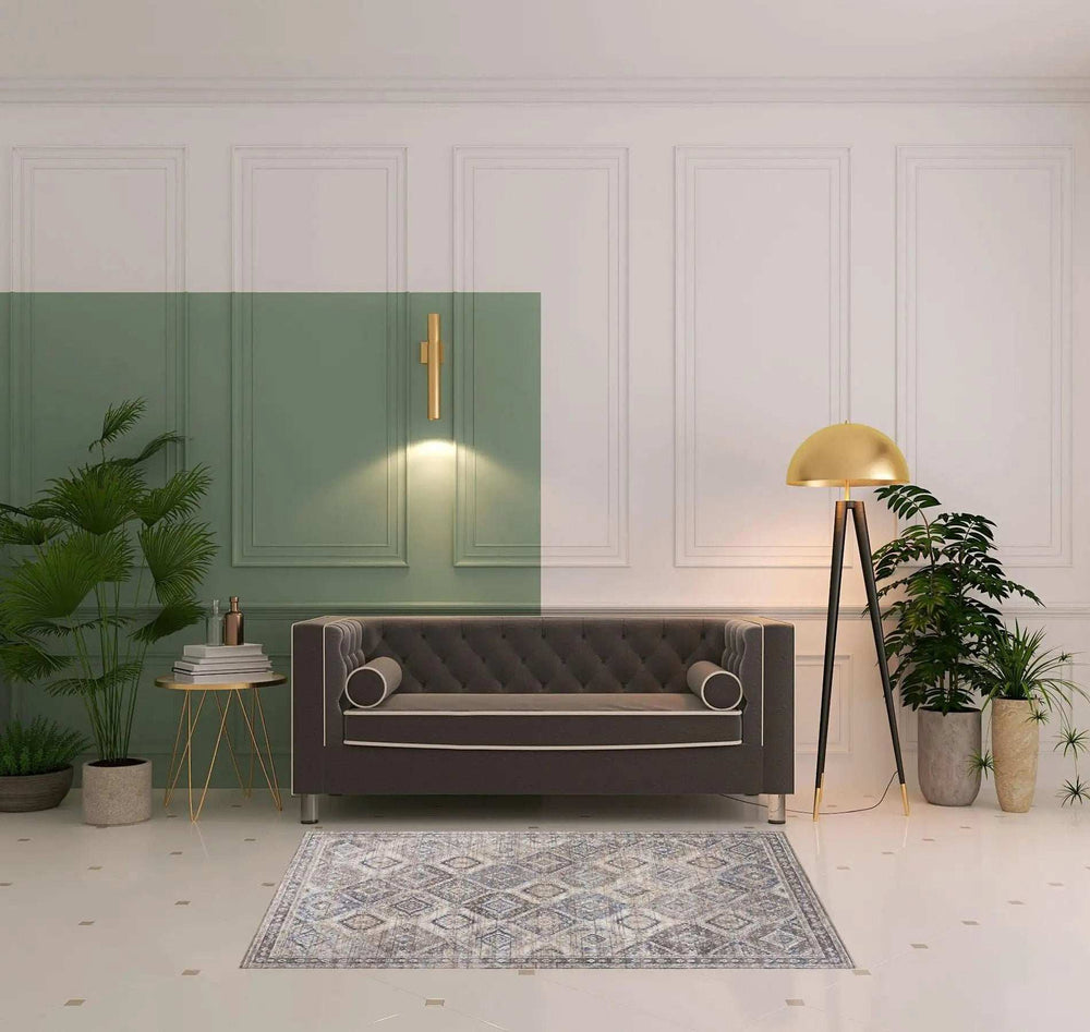 4' X 6' Ivory Latte Oriental Power Loom Distressed Washable Area Rug - Homeroots - Flyclothing LLC