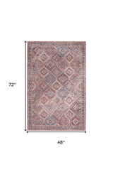 4' X 6' Multicolor Oriental Power Loom Distressed Washable Area Rug - Homeroots - Flyclothing LLC