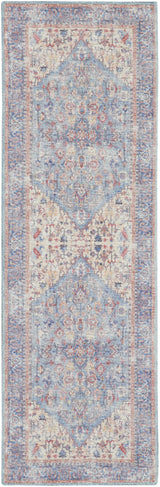 2' X 6' Blue Oriental Power Loom Distressed Washable Runner Rug - Homeroots - Flyclothing LLC