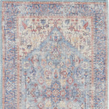 2' X 6' Blue Oriental Power Loom Distressed Washable Runner Rug - Homeroots - Flyclothing LLC