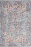 4' X 6' Blue Oriental Power Loom Distressed Washable Area Rug - Homeroots