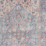 4' X 6' Blue Oriental Power Loom Distressed Washable Area Rug - Homeroots