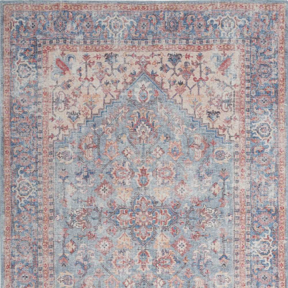 4' X 6' Blue Oriental Power Loom Distressed Washable Area Rug - Homeroots - Flyclothing LLC