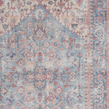 5' X 7' Blue Oriental Power Loom Distressed Washable Area Rug - Homeroots