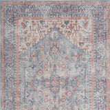5' X 7' Blue Oriental Power Loom Distressed Washable Area Rug - Homeroots - Flyclothing LLC