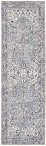 2' X 6' Grey Oriental Power Loom Distressed Washable Runner Rug - Homeroots - Flyclothing LLC