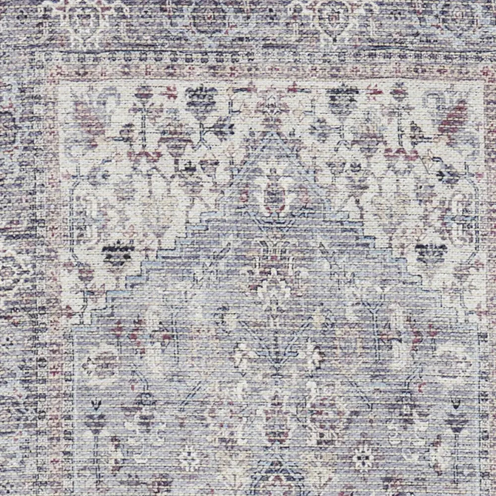 2' X 6' Grey Oriental Power Loom Distressed Washable Runner Rug - Homeroots - Flyclothing LLC