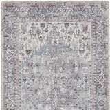 2' X 6' Grey Oriental Power Loom Distressed Washable Runner Rug - Homeroots