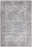 4' X 6' Grey Oriental Power Loom Distressed Washable Area Rug - Homeroots