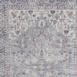 4' X 6' Grey Oriental Power Loom Distressed Washable Area Rug - Homeroots