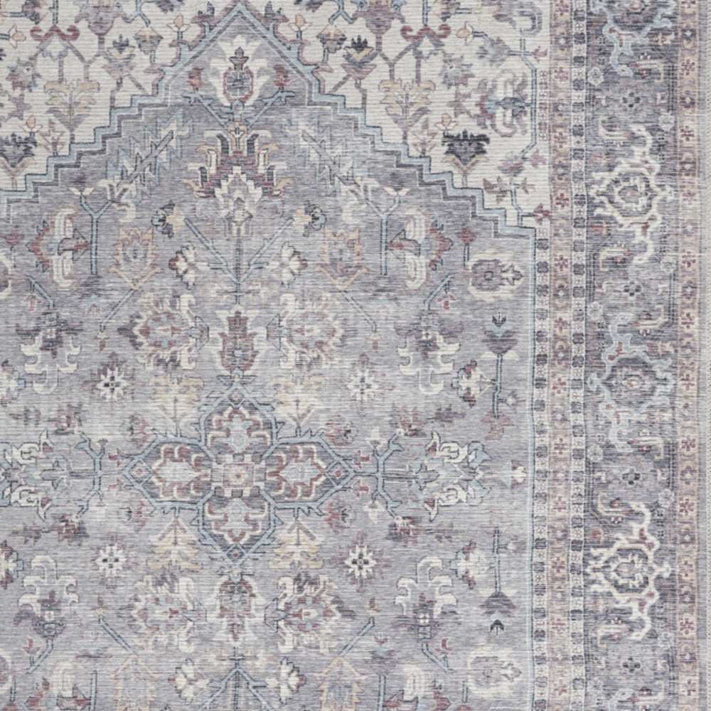 5' X 7' Grey Oriental Power Loom Distressed Washable Area Rug - Homeroots - Flyclothing LLC