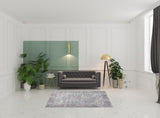 5' X 7' Grey Oriental Power Loom Distressed Washable Area Rug - Homeroots