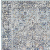 2' X 6' Light Grey And Blue Oriental Power Loom Distressed Washable Runner Rug - Homeroots - Flyclothing LLC