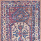 2' X 6' Red And Navy Oriental Power Loom Distressed Washable Runner Rug - Homeroots - Flyclothing LLC