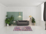 5' X 7' Red And Navy Southwestern Power Loom Distressed Washable Area Rug - Homeroots