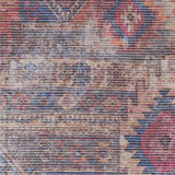 2' X 6' Red And Blue Southwestern Power Loom Distressed Washable Runner Rug - Homeroots - Flyclothing LLC