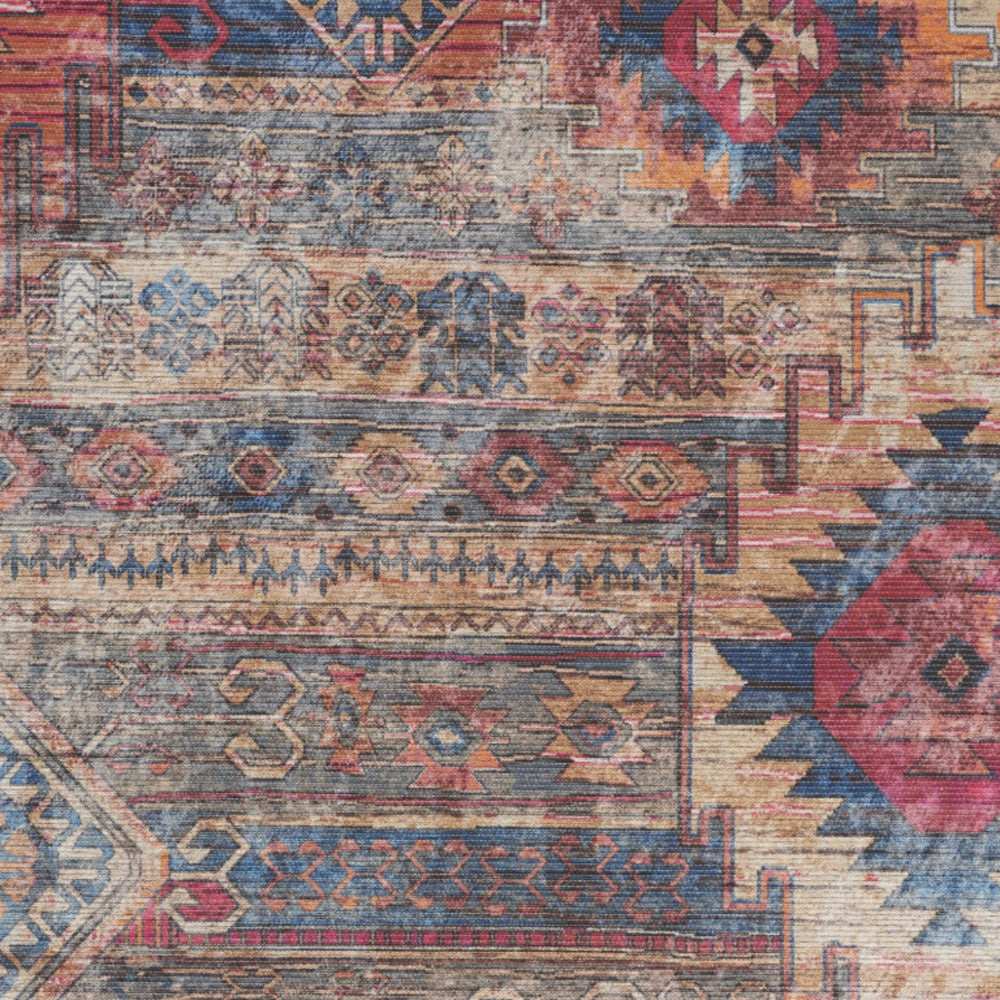 5' X 7' Multicolor Southwestern Power Loom Distressed Washable Area Rug - Homeroots - Flyclothing LLC
