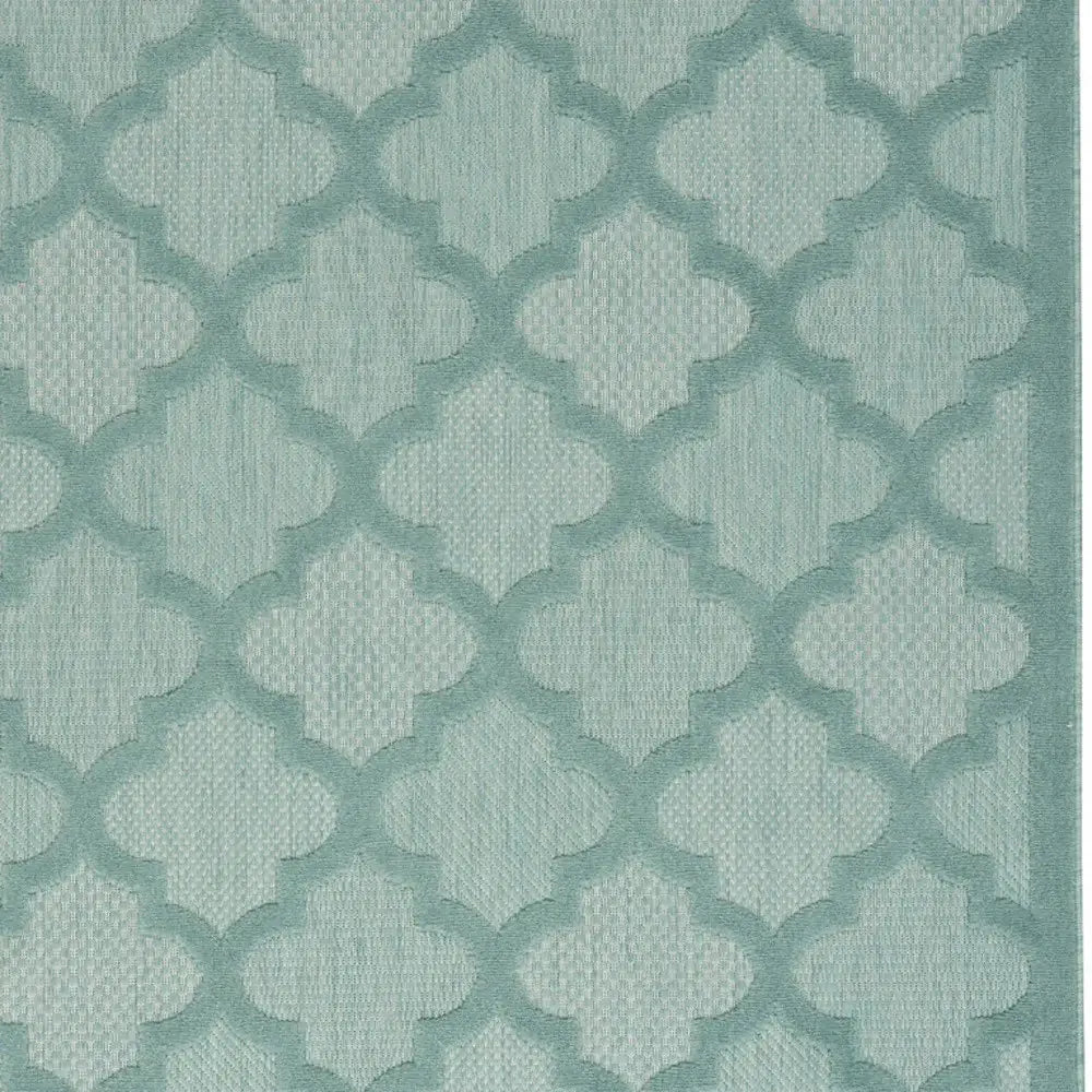 4' X 6' Aqua And Teal Ikat Indoor Outdoor Area Rug - Homeroots - Flyclothing LLC