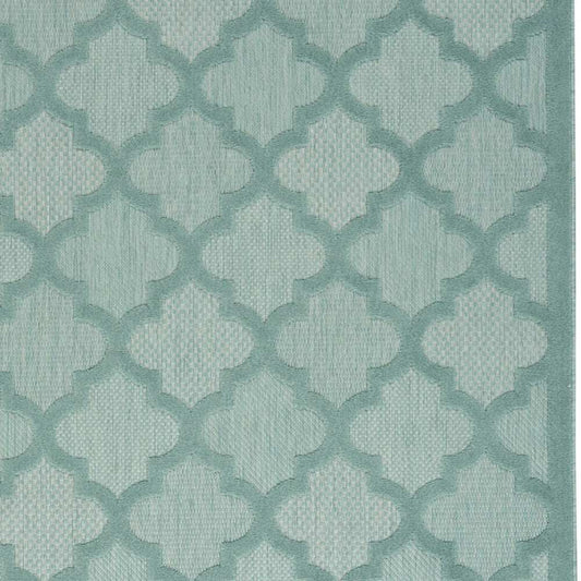 4' X 6' Aqua And Teal Ikat Indoor Outdoor Area Rug - Homeroots - Flyclothing LLC