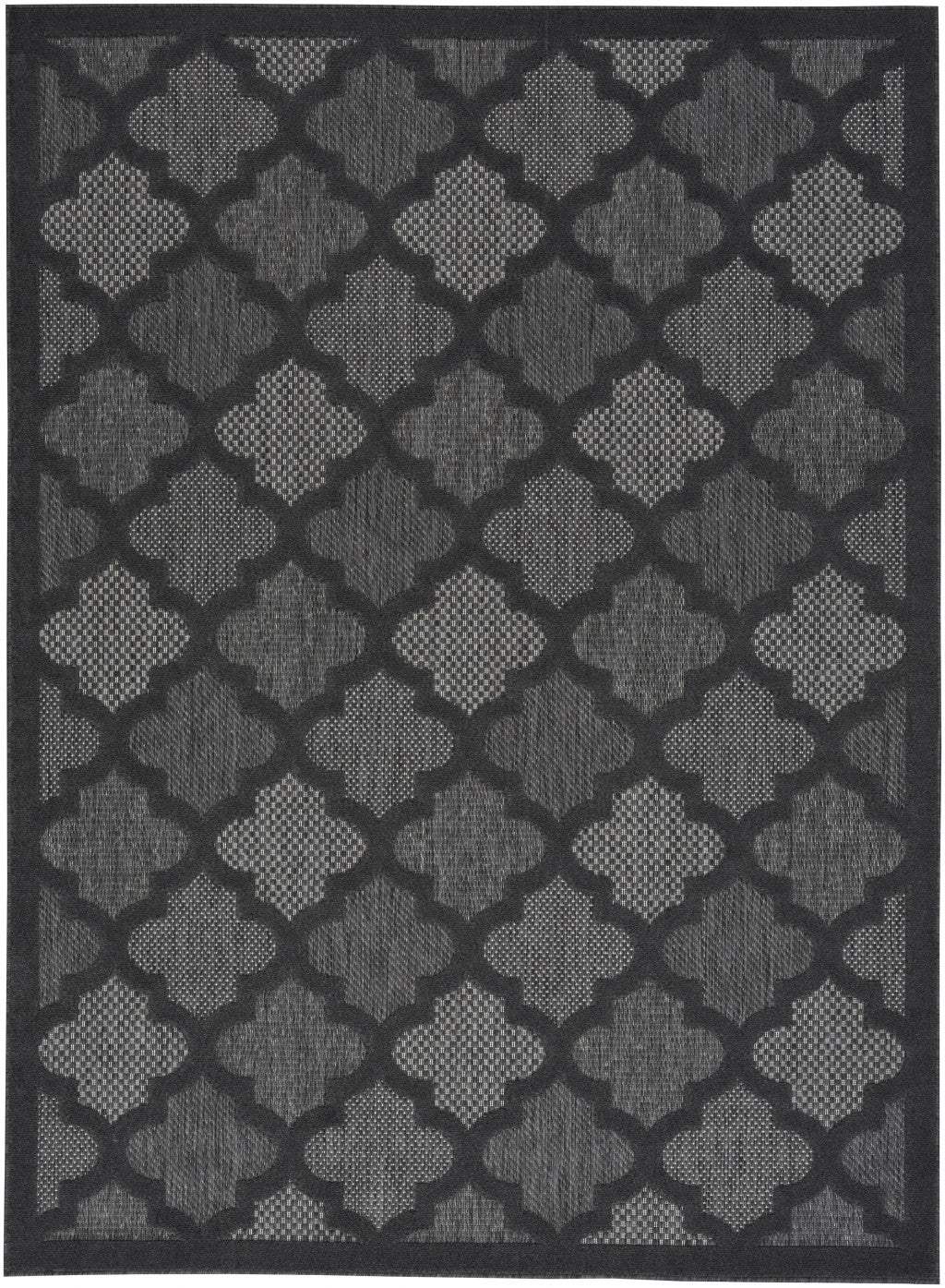 4' X 6' Charcoal Black Ikat Indoor Outdoor Area Rug - Homeroots - Flyclothing LLC