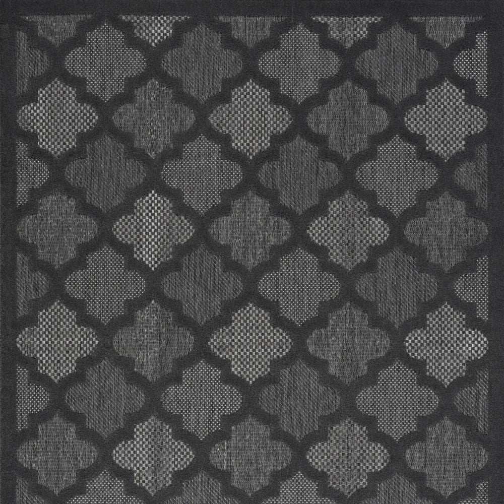 4' X 6' Charcoal Black Ikat Indoor Outdoor Area Rug - Homeroots - Flyclothing LLC
