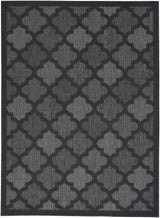 5' X 7' Charcoal Black Ikat Indoor Outdoor Area Rug - Homeroots - Flyclothing LLC