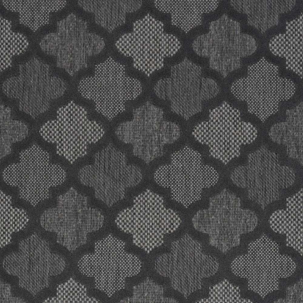 5' X 7' Charcoal Black Ikat Indoor Outdoor Area Rug - Homeroots - Flyclothing LLC
