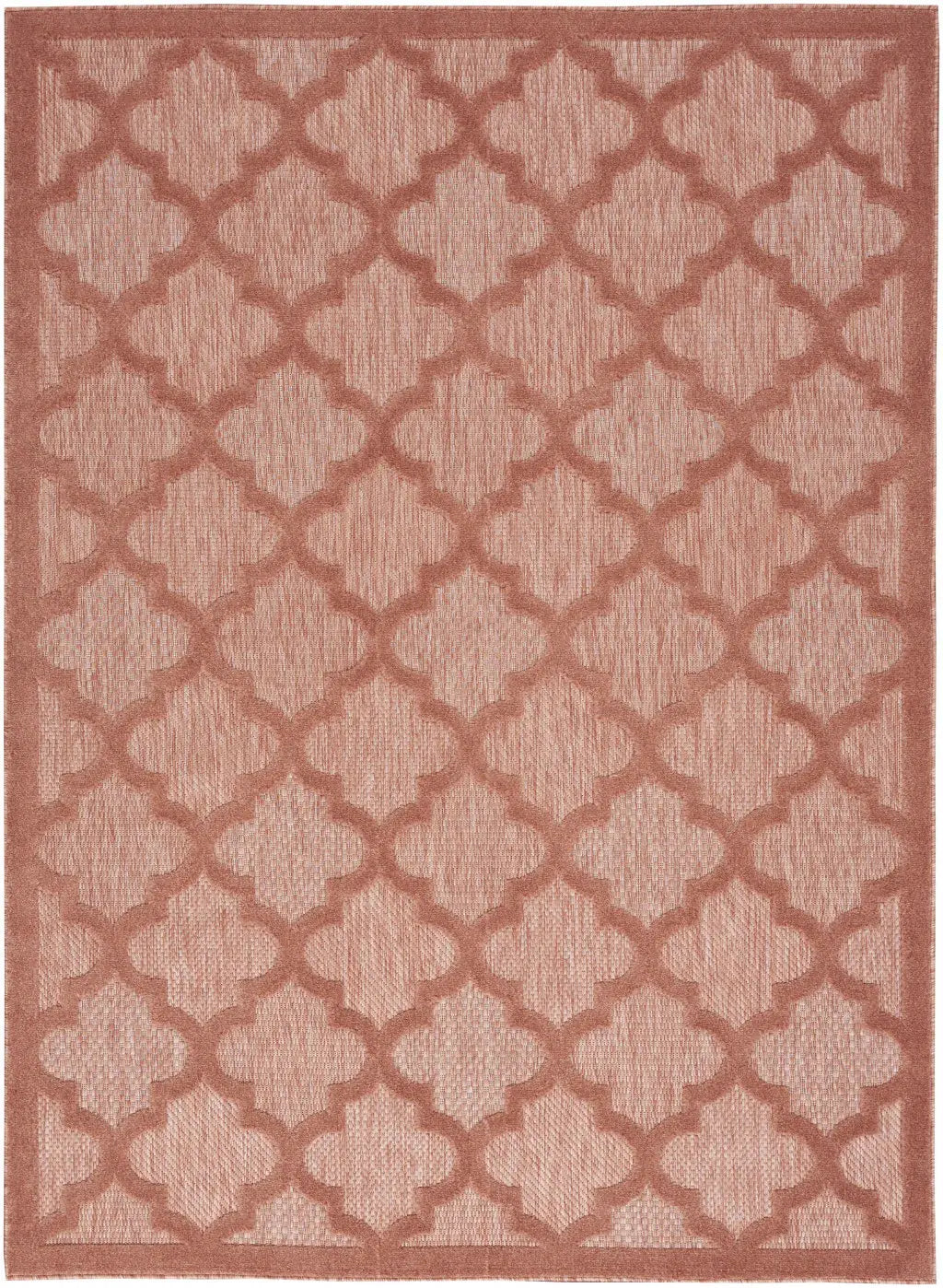 5' X 7' Coral Orange Ikat Indoor Outdoor Area Rug - Homeroots - Flyclothing LLC