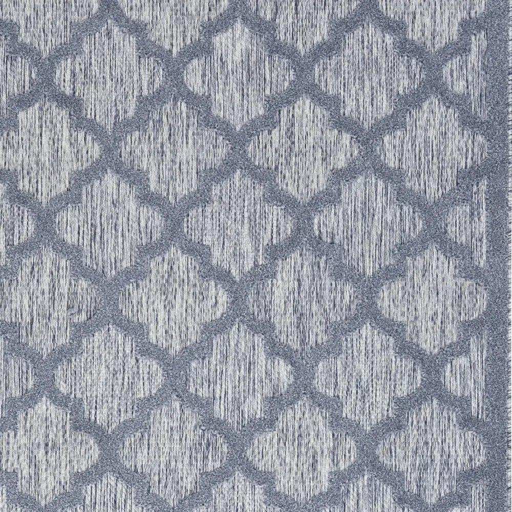 5' X 7' Denim Blue Ikat Indoor Outdoor Area Rug - Homeroots - Flyclothing LLC