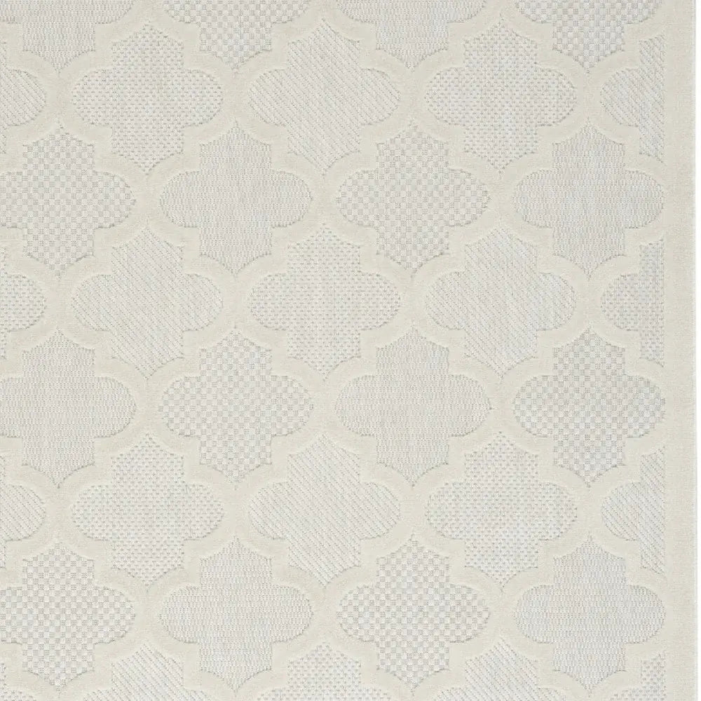 4' X 6' Ivory And White Ikat Indoor Outdoor Area Rug - Homeroots - Flyclothing LLC