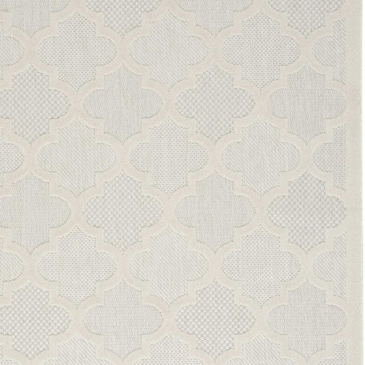 4' X 6' Ivory And White Ikat Indoor Outdoor Area Rug - Homeroots - Flyclothing LLC