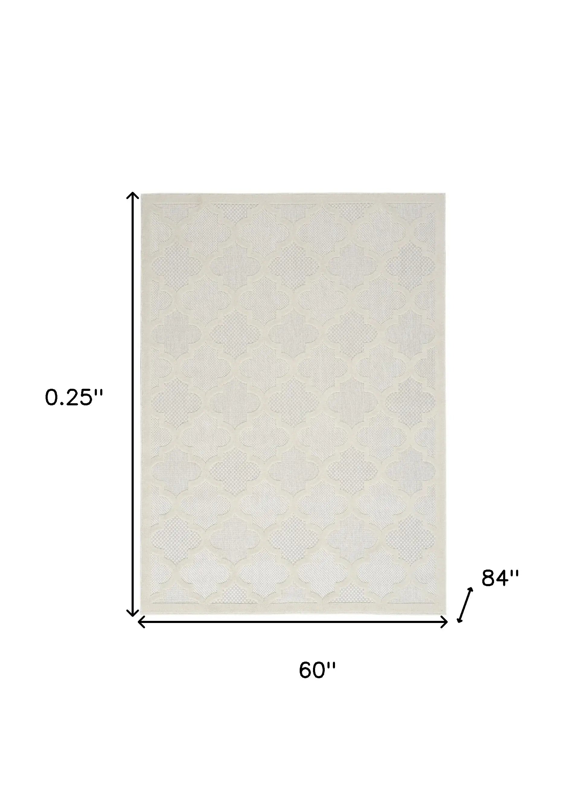 5' X 7' Ivory And White Ikat Indoor Outdoor Area Rug - Homeroots - Flyclothing LLC