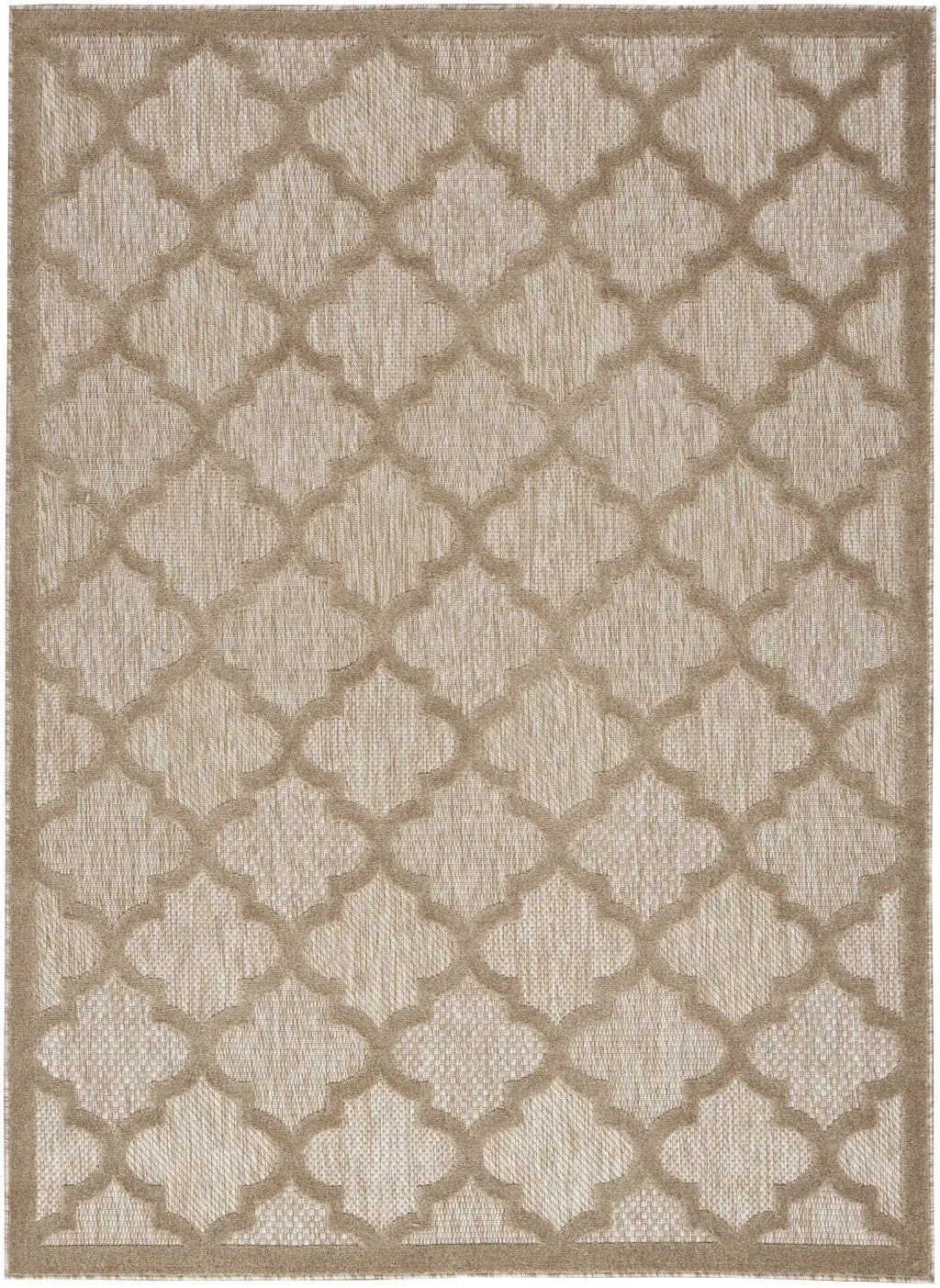 5' X 7' Natural Beige Ikat Indoor Outdoor Area Rug - Homeroots - Flyclothing LLC