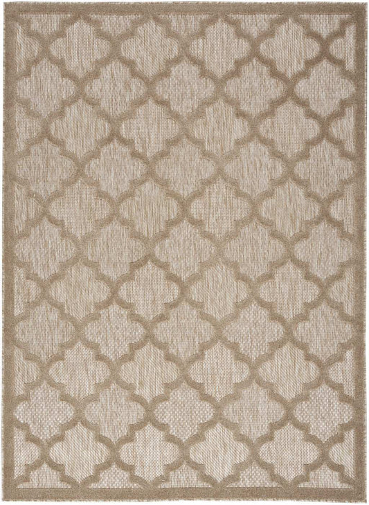 5' X 7' Natural Beige Ikat Indoor Outdoor Area Rug - Homeroots - Flyclothing LLC