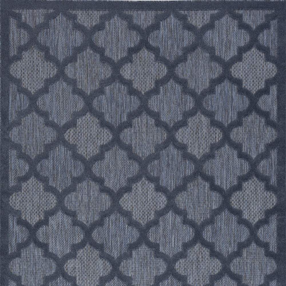 4' X 6' Navy Blue Ikat Indoor Outdoor Area Rug - Homeroots - Flyclothing LLC