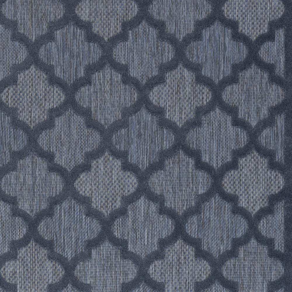 5' X 7' Navy Blue Ikat Indoor Outdoor Area Rug - Homeroots - Flyclothing LLC
