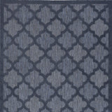 5' X 7' Navy Blue Ikat Indoor Outdoor Area Rug - Homeroots - Flyclothing LLC