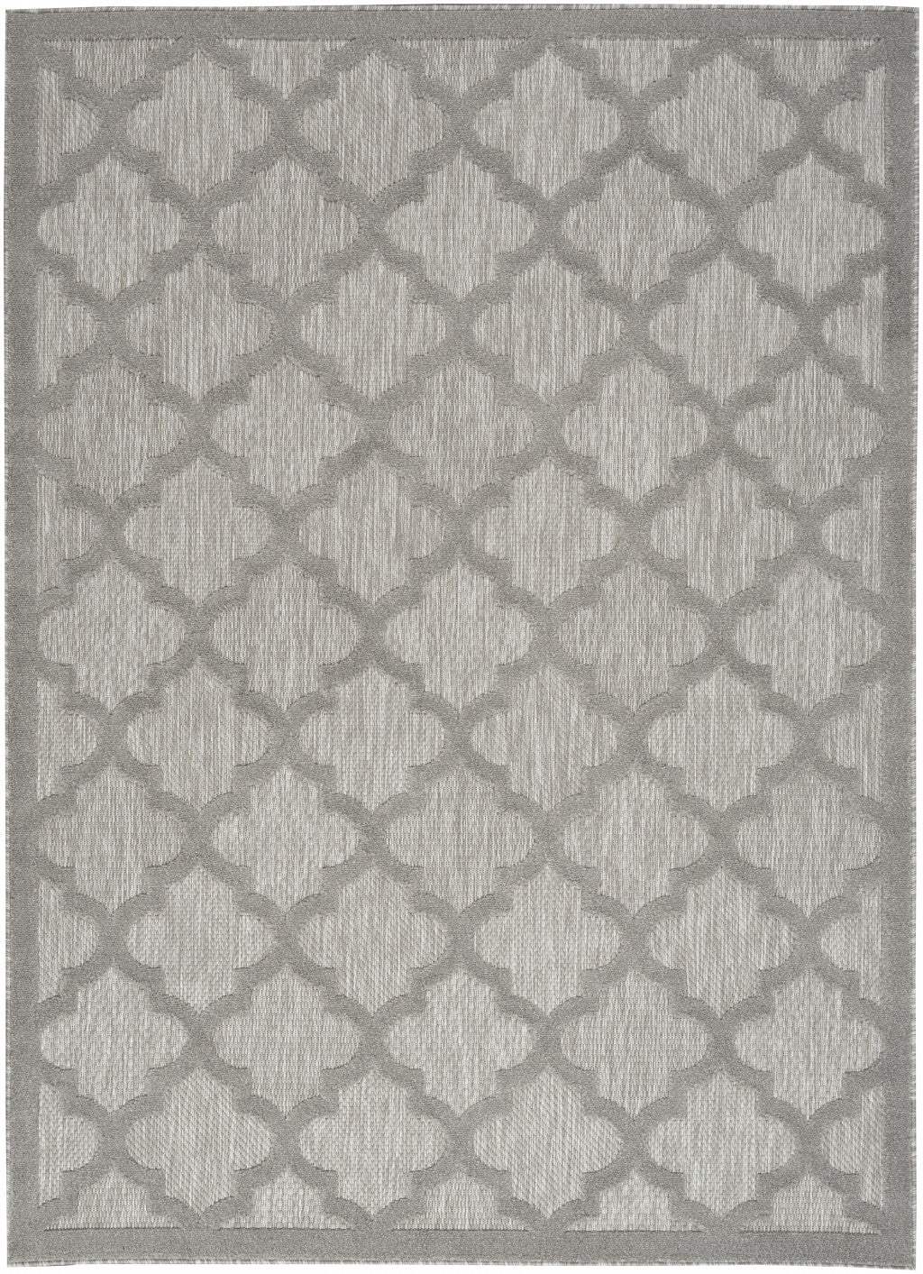 5' X 7' Silver Grey Ikat Indoor Outdoor Area Rug - Homeroots - Flyclothing LLC