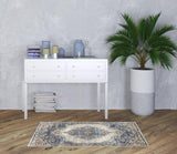 3' X 5' Blue And Grey Oriental Power Loom Non Skid Area Rug - Homeroots