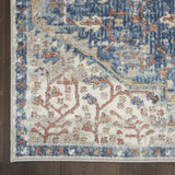 3' X 5' Blue And Grey Oriental Power Loom Non Skid Area Rug - Homeroots