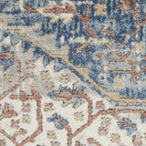 3' X 5' Blue And Grey Oriental Power Loom Non Skid Area Rug - Homeroots - Flyclothing LLC