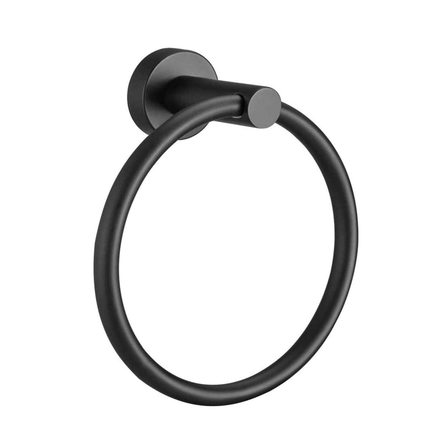 Set of Two Black Stainless Steel Wall Mount Towel Ring and Toilet Paper Holder - Homeroots - Flyclothing LLC