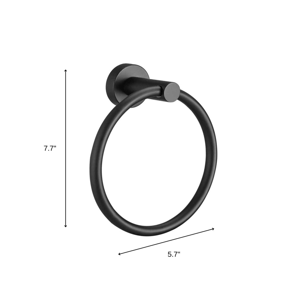 Set of Two Black Stainless Steel Wall Mount Towel Ring and Toilet Paper Holder - Homeroots - Flyclothing LLC