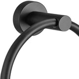 Set of Two Black Stainless Steel Wall Mount Towel Ring and Toilet Paper Holder - Homeroots - Flyclothing LLC
