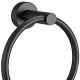 Set of Two Black Stainless Steel Wall Mount Towel Ring and Toilet Paper Holder - Homeroots - Flyclothing LLC