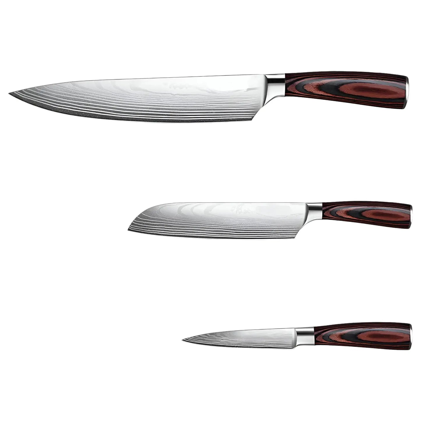 Brown and Black Stainless Steel And Wood Eight Piece Cutlery Set - Homeroots - Flyclothing LLC