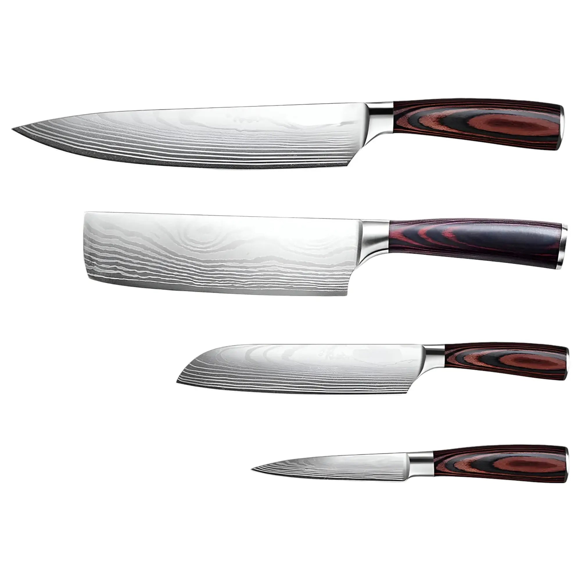 Brown and Black Stainless Steel And Wood Eight Piece Cutlery Set - Homeroots - Flyclothing LLC