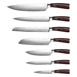 Brown and Black Stainless Steel And Wood Eight Piece Cutlery Set - Homeroots